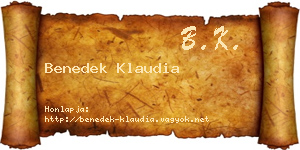 Benedek Klaudia névjegykártya
