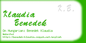 klaudia benedek business card